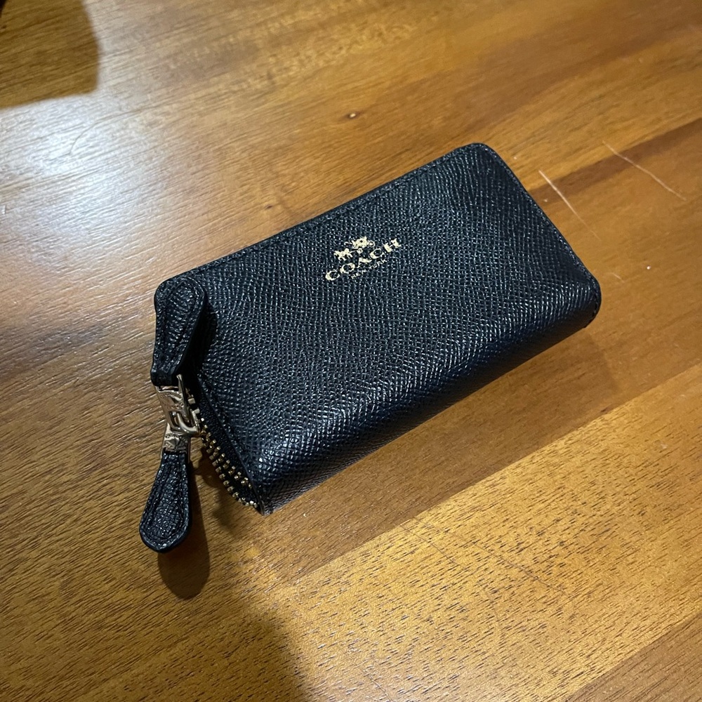 Coach Double Zip Leather Wallet